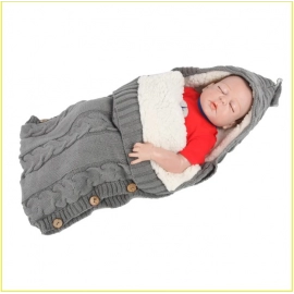 Warm Thick Knitted Baby Robes Sleeping Bag Cute Winter Baby Clothing Sleepwear For Girls Boys Sleeper 0-12 months