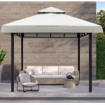 3x3m Canopy Replacement Top Canopy Cover Replacement 118"x118" Double Tiered Gazebo Covers for Yard Patio Garden Canopy Sunshade