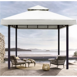 3x3m Canopy Replacement Top Canopy Cover Replacement 118"x118" Double Tiered Gazebo Covers for Yard Patio Garden Canopy Sunshade