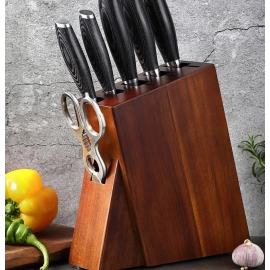 Hezhen Wooden Six-hole Knife Holder Knife Storage Kitchen Accessories Convenient And Practical Draining And Moisture-proof