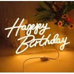 45cm Happy Birthday Neon LED Birthday Party Background Glow Sign 5V USB Power Supply Dimmable Decorative Night Light with Base